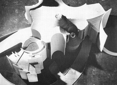 Salerno - Fratte, Sacra Famiglia - Modello del complesso (da Nuove tecnologie, 1970)