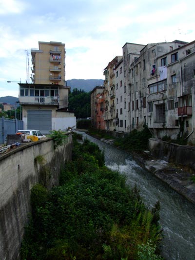 Salerno - Fratte, l'insediamento e il fiume Irno