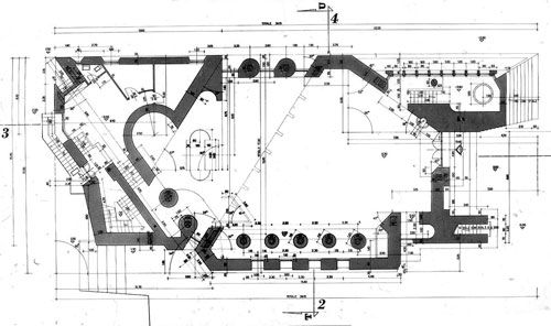 Nicola Pagliara, progetto per la chiesa dellAnnunziata a Colobraro, pianta al livello dellaula liturgica, 1968 (studio Pagliara)