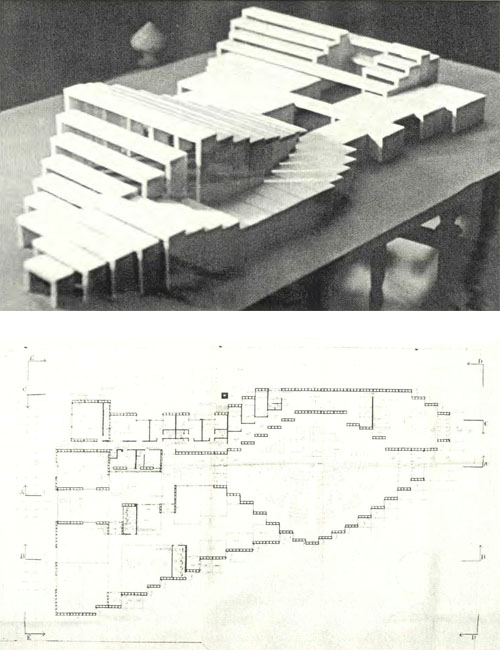 Il progetto vincitore del concorso del 1967: la seconda versione.