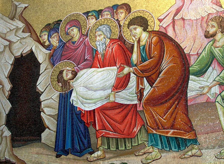 "Svuotò se stesso... Per questo Dio lo esaltò", scrive S. Paolo (Nella foto Toppette, mosaico della Basilica del S. Sepolcro, Gerusalemme)