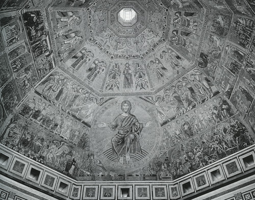 Firenze, battistero di San Giovanni, mosaici della cupola con Cristo Giudice, XIII-XIV secolo