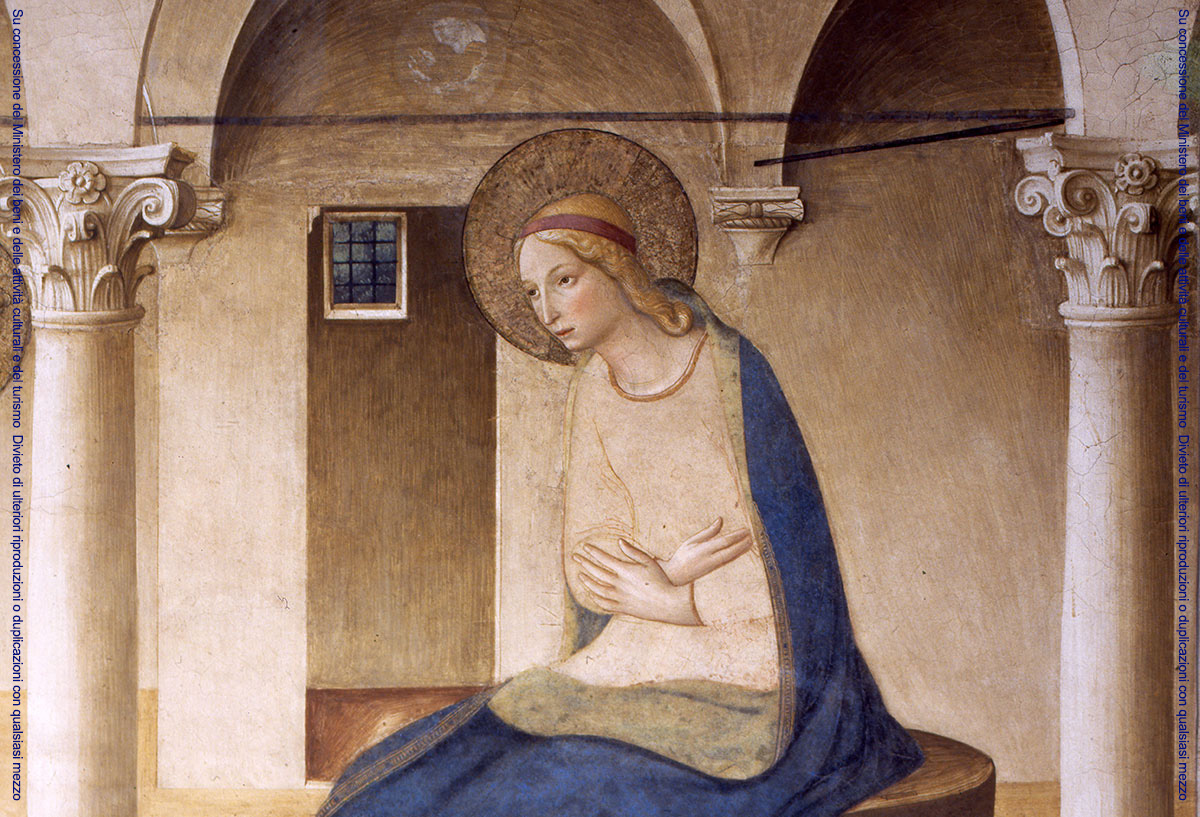 Beato Angelico, Annunciazione (particolare), Museo di San Marco, 1442 ca., Firenze.