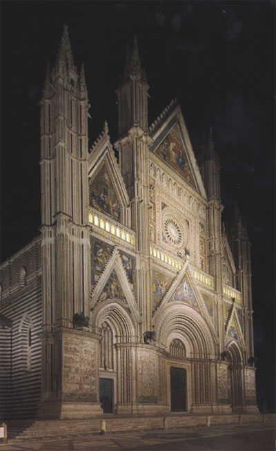 Duomo di Orvieto. Illuminazione della facciata. (Programma 