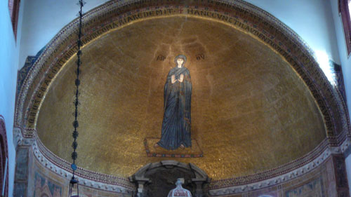 La Vergine Orante, Basilica dei Santi Maria e Donato, Murano, Venezia sec. XII. (da Wikimedia)
