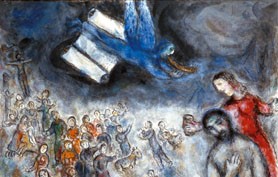 Chagall, Giobbe  - Olio su tela - particolare